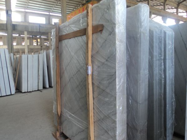 Guangxi white marble slabs in store