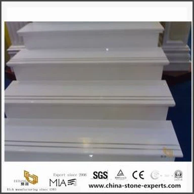 Бели мраморни стълби за вътрешен / външен дизайн опции