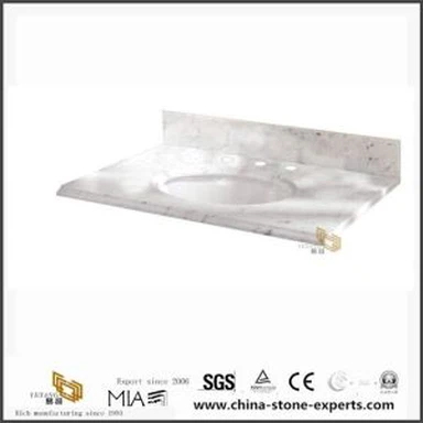 Потребителски Bianco Cararra бял мрамор суета върхове за баня
