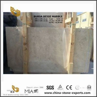 Бурса бежов мрамор за баня плочки етаж от Китай Доставчици