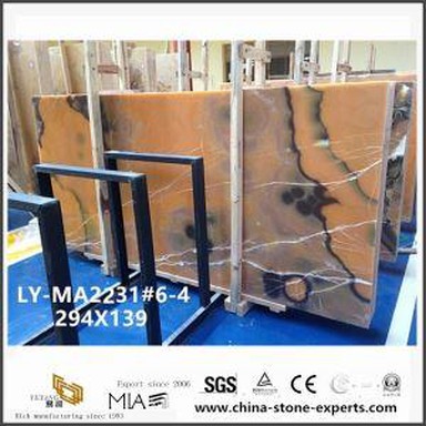 Очарователен жълт ОНИКС нефрит мрамор за кухня и баня декорация