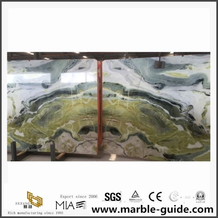 Green Marble/China Ink Painting Polished Bathroom Floor Wall Cladding Tile
