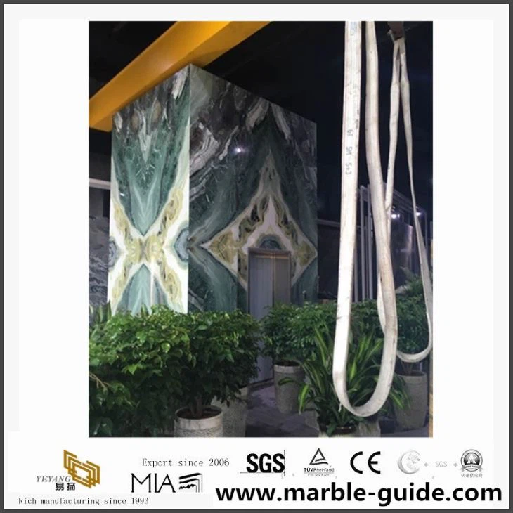 Green Marble/China Ink Painting Polished Bathroom Floor Wall Cladding Tile