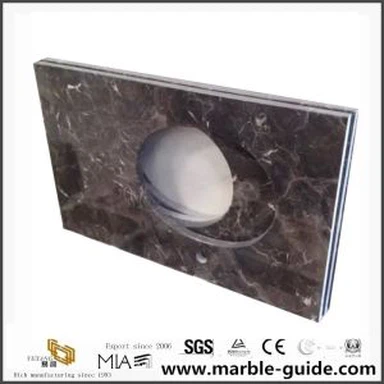 Китай Браун мраморни плотове за баня