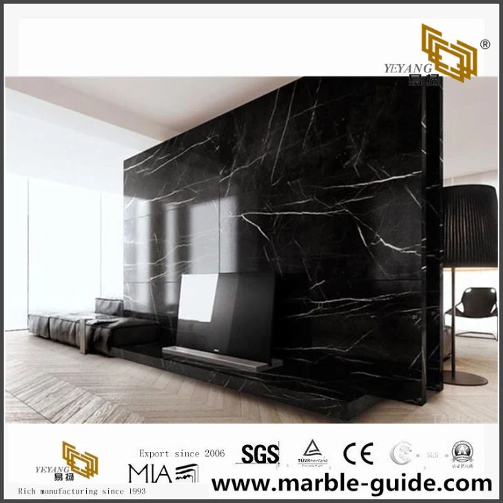 Chinese Nero Marquina Marble Polished Slabs,Tile for Home Decoration