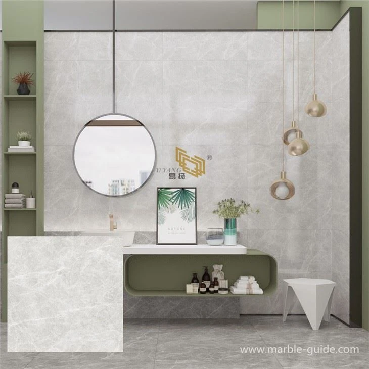 Light Grey Sintered Stone For Bathroom Wall Design